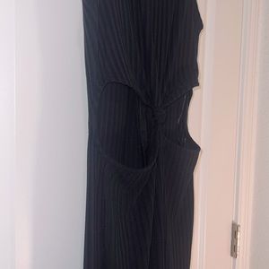 Full body mid cut out casual / professional jumpsuit - black.